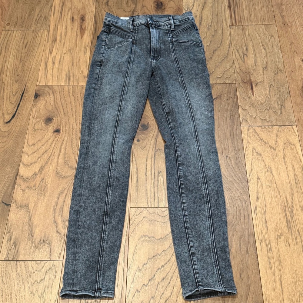 MOTHER The Seamed Swooner Skimp Jeans Train Stops Acid‎ Wash Grey High Rise 26